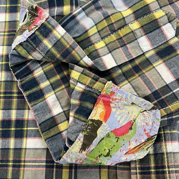 TAILOR Vintage Cotton Casual Madras Plaid Button-up Shirt Button down Collar - Picture 4 of 7